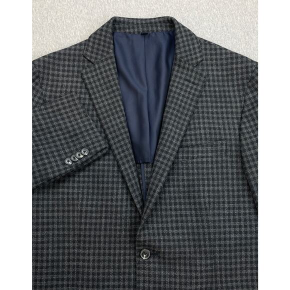 Jos A Bank Blazer Mens 42R Check Cotton Wool Blend Slim Fit 2-Button